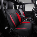 Jeep Wrangler JK 4 Door Front and Back Black Red PU Leather Car Seat Covers Full Set K971