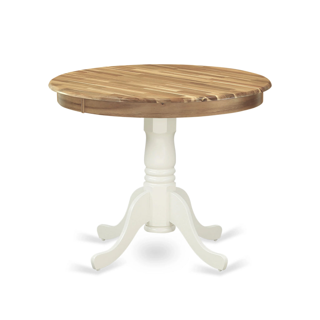 Antique Round Acacia Wood Dining Table E383