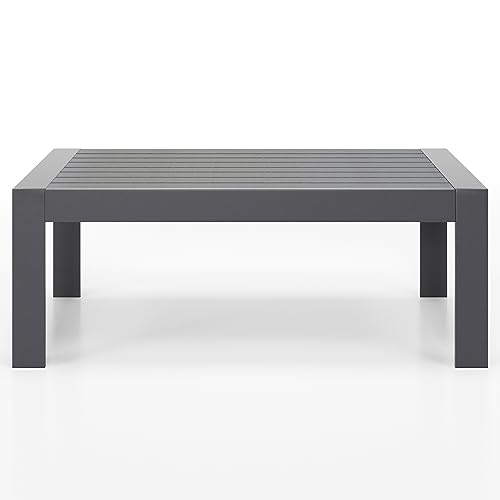 Aluminum Rectangle Metal Outdoor Coffee Table Black F76959