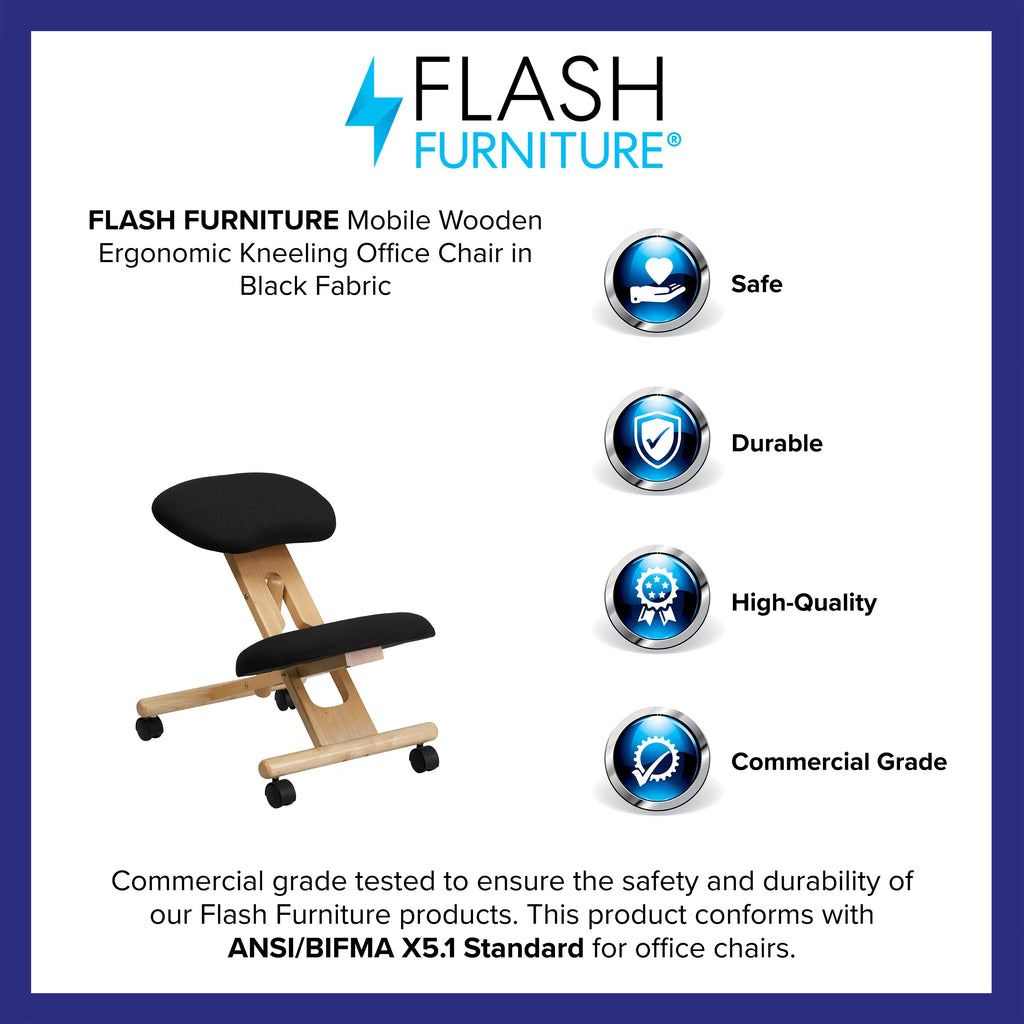 Black Ergonomic Kneeling Office Chair K63895