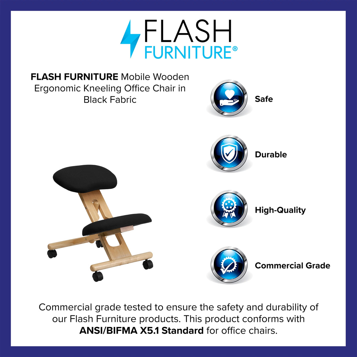 Black Ergonomic Kneeling Office Chair K63895