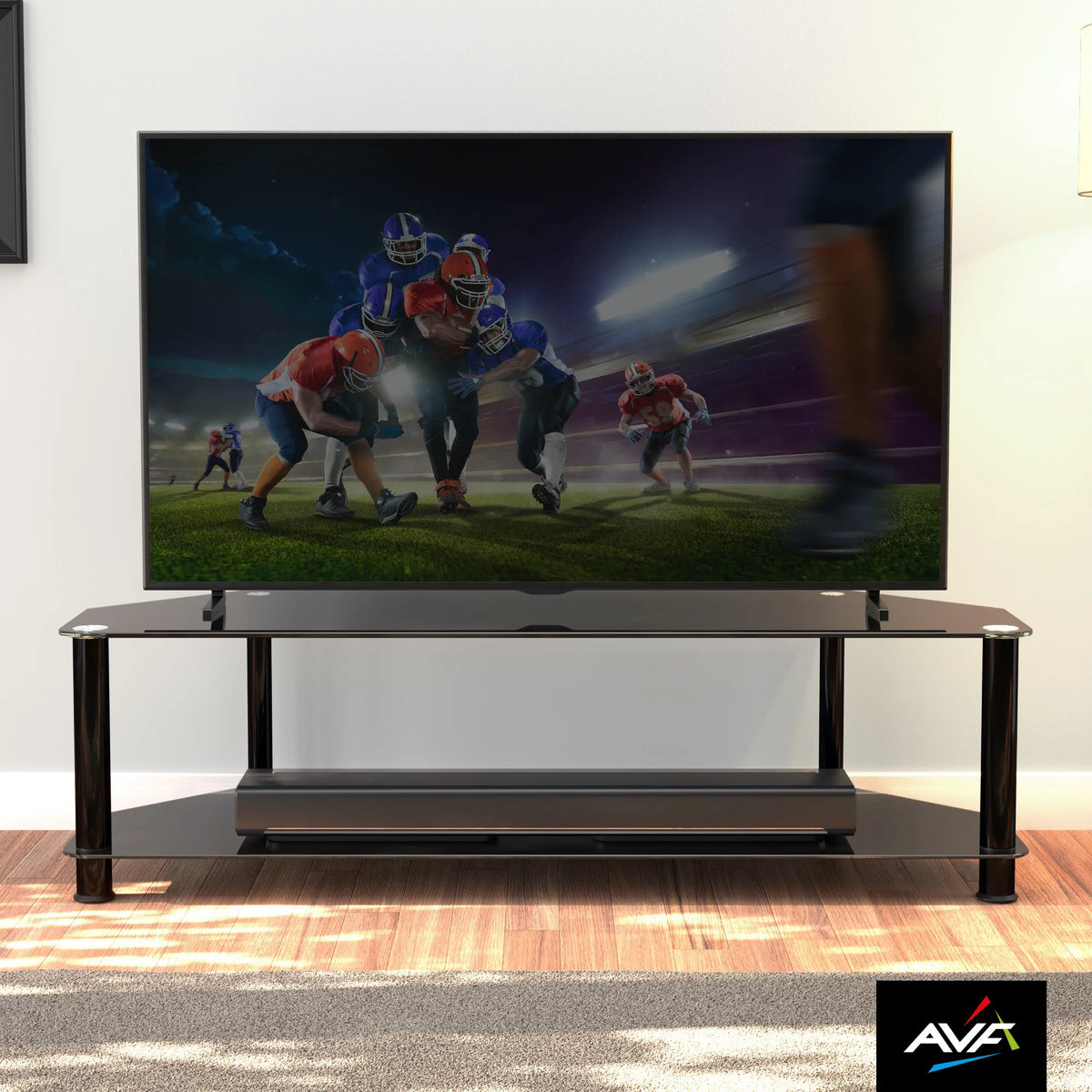 Black Glass TV Stand J4489