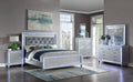 King Size Upholstered Bed Dresser Mirror Nightstand 5pc Set E126