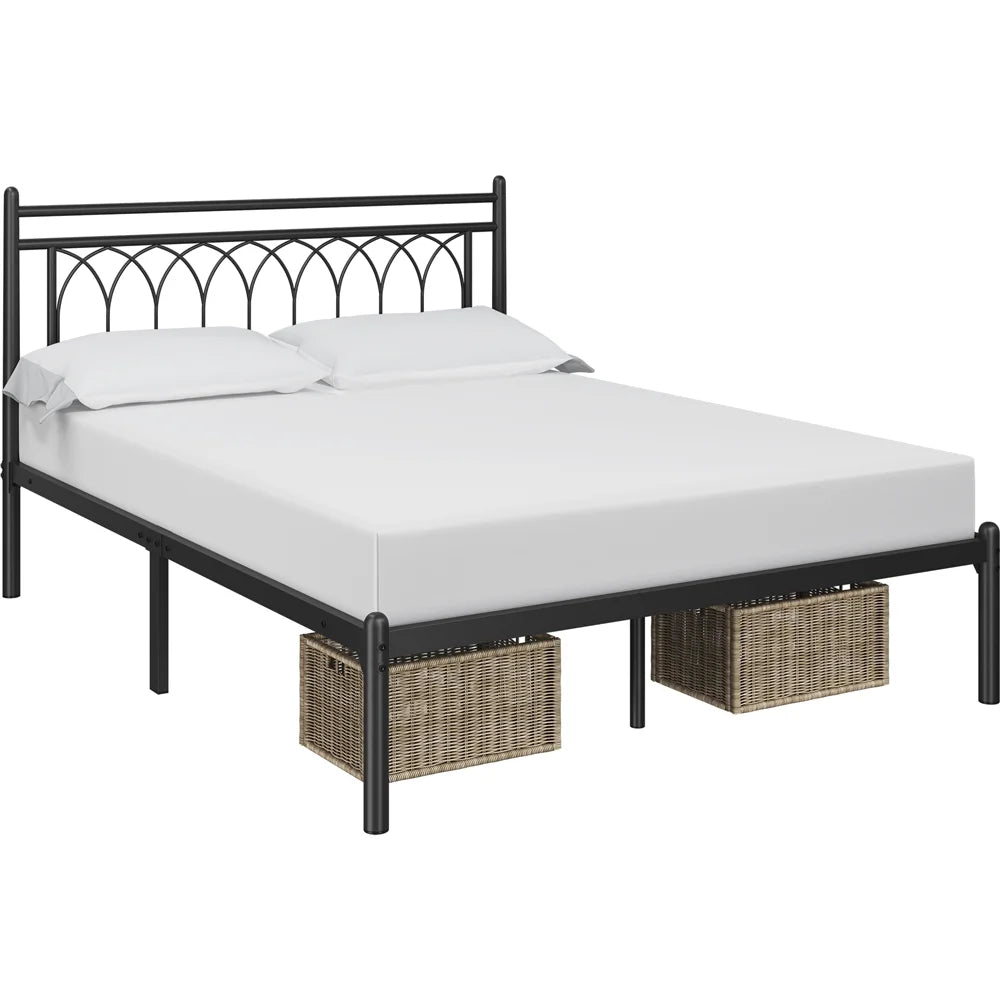 Queen Black Metal Platform Bed O4899