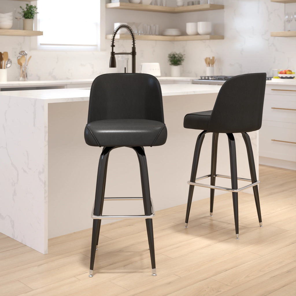 2 Pack Metal Swivel Barstool H9044