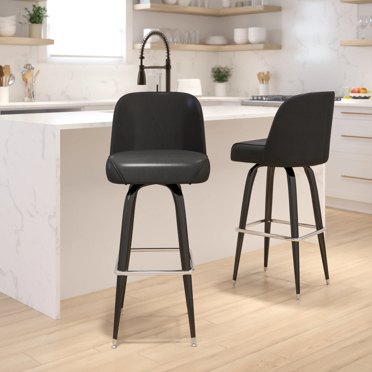 2 Pack Metal Swivel Barstool H9044