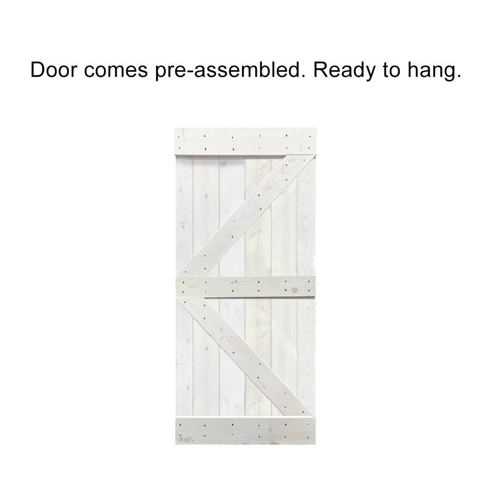 Charcoal Black Stained Wood Interior Sliding Barn Door with Hardware Kit M72876