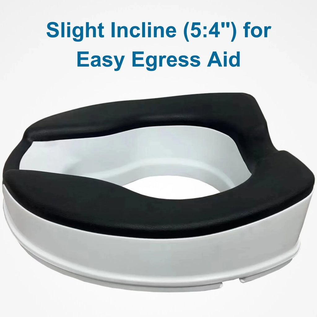 4-inch Raised Toilet Seat, Black Padded, Adjustable White W39253