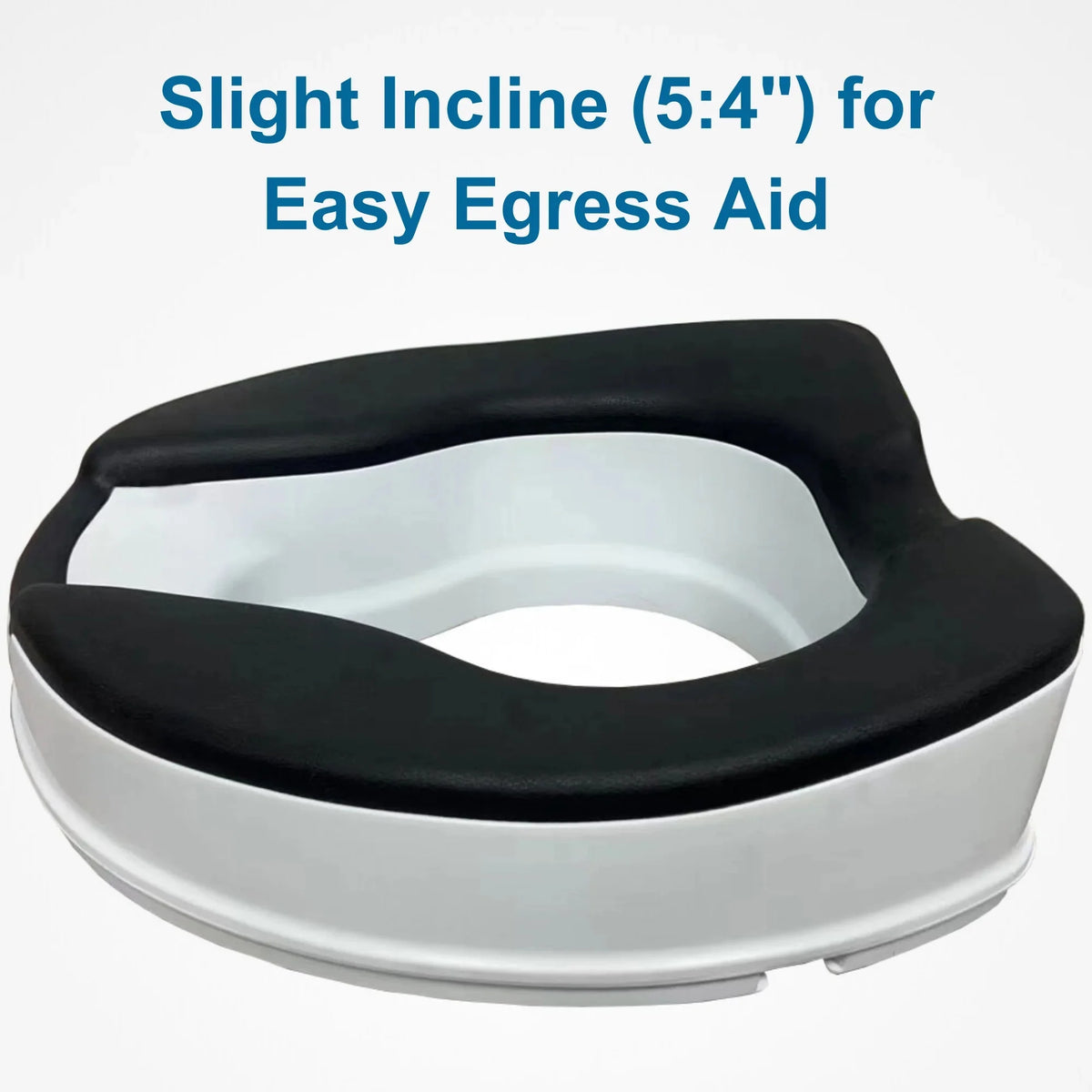 4-inch Raised Toilet Seat, Black Padded, Adjustable White W39253