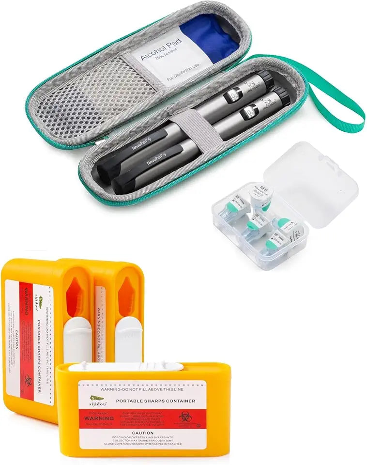 Portable Insulin Cooler Travel Case and Sharps Container T2097