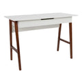White and Walnut Computer Desk With Drawer L128754