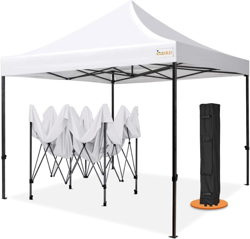 10'x10' Heavy Duty Pop Up Canopy Tent with Roller Bag - White P5033