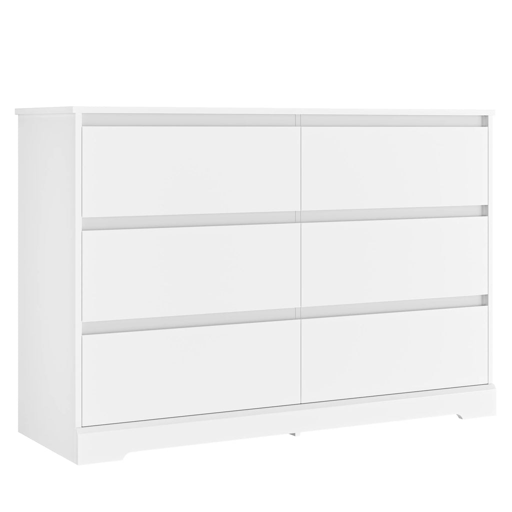 White 6 Drawer Wood Dresser G79326