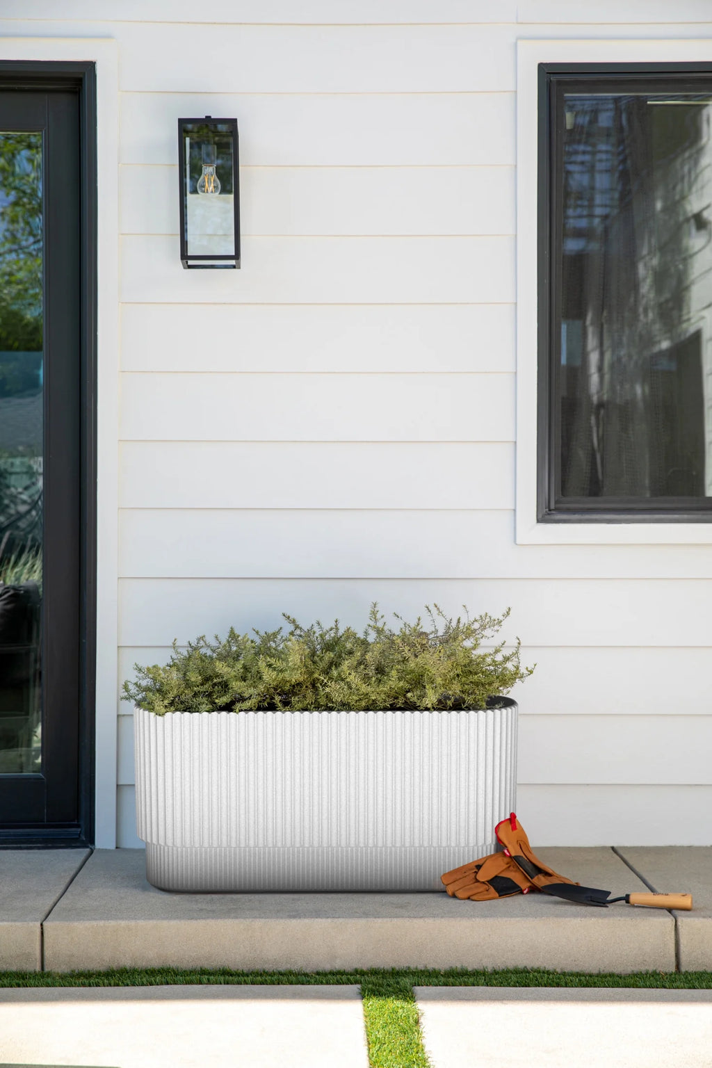 30" Long Plastic-Stone Planter White R926