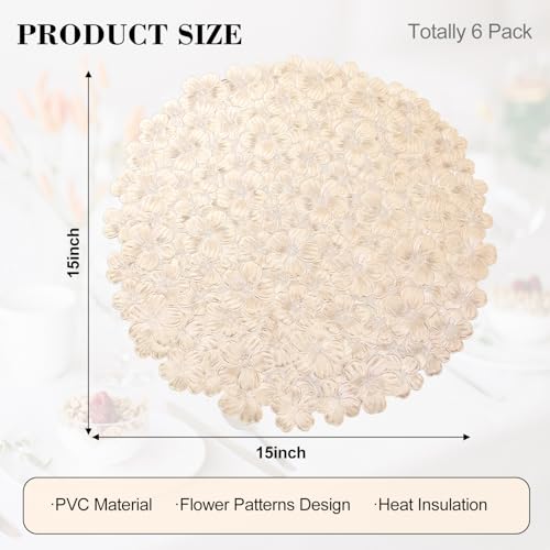 Gold Vinyl Placemats Set of 6 A529