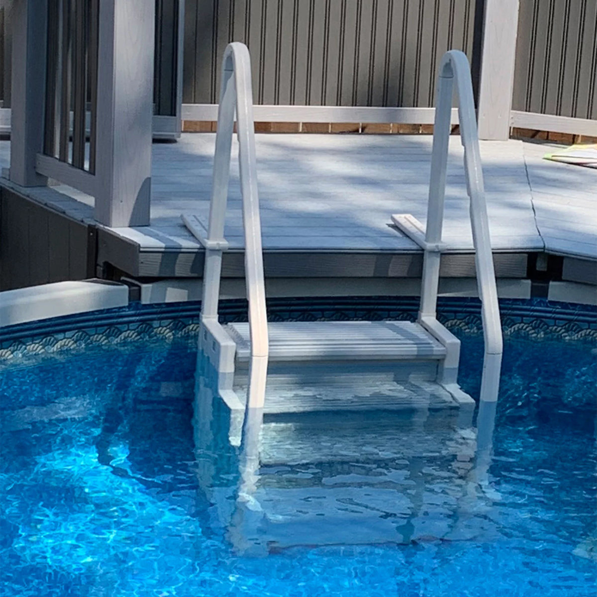 Above Ground Swimming Pool Ladder 4 Stair Step System Warm Gray M91737