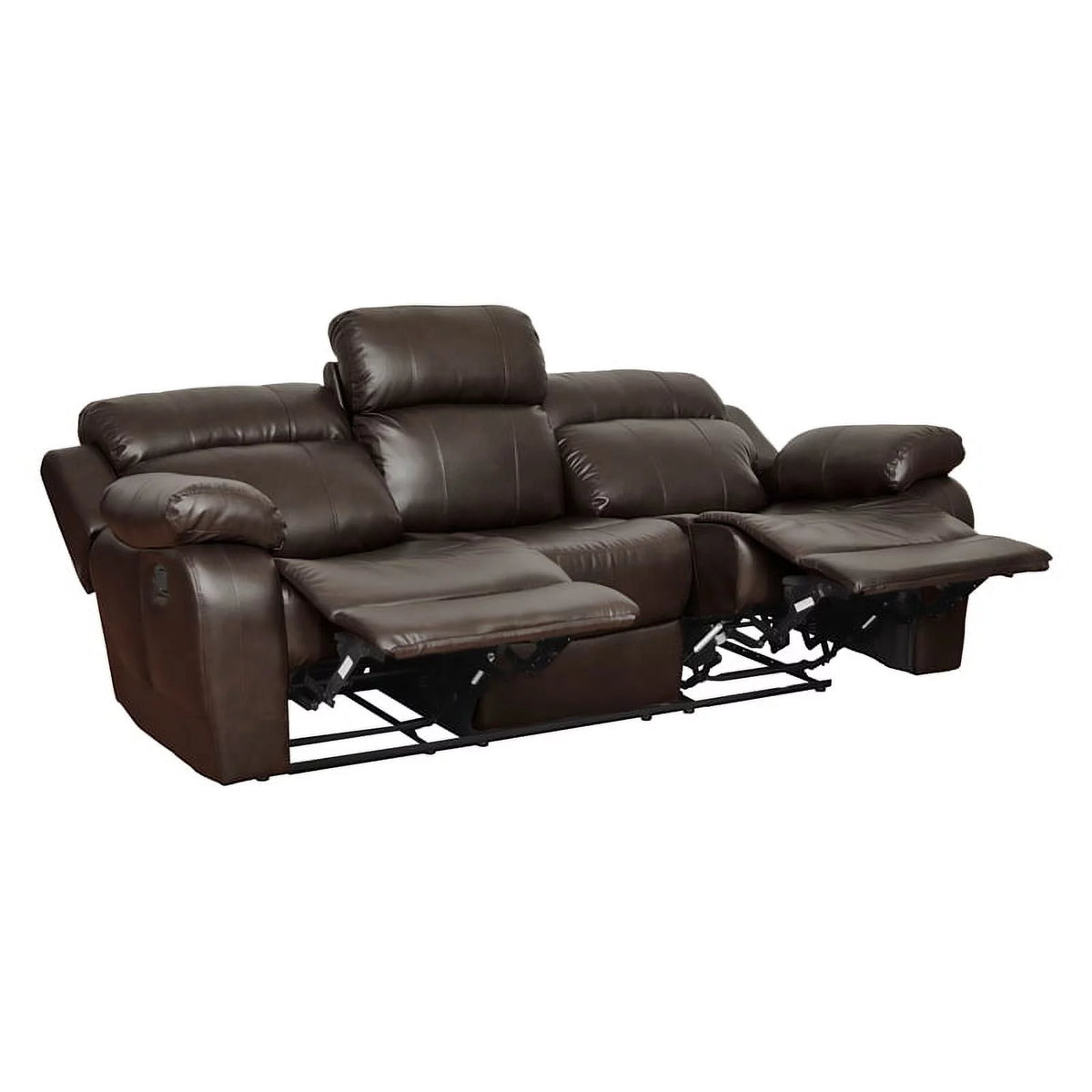 Brown Double Reclining Sofa with Cup Holders P656889