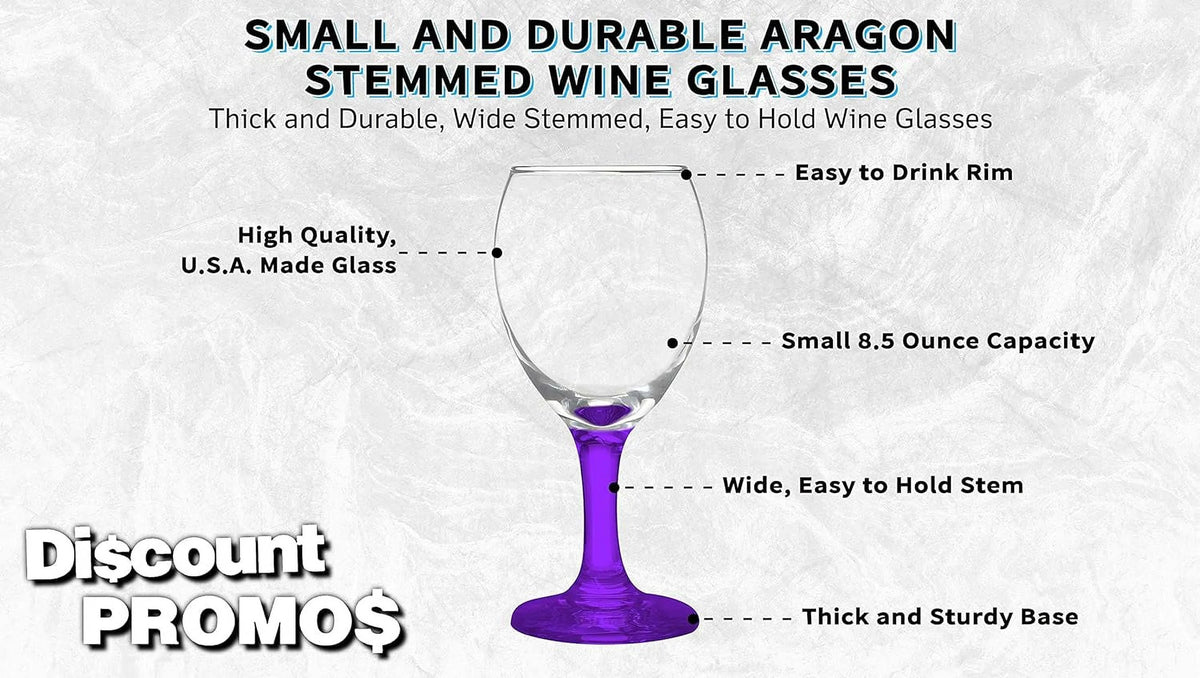 Purple 8.5 Oz Wine Glasses Set I6591