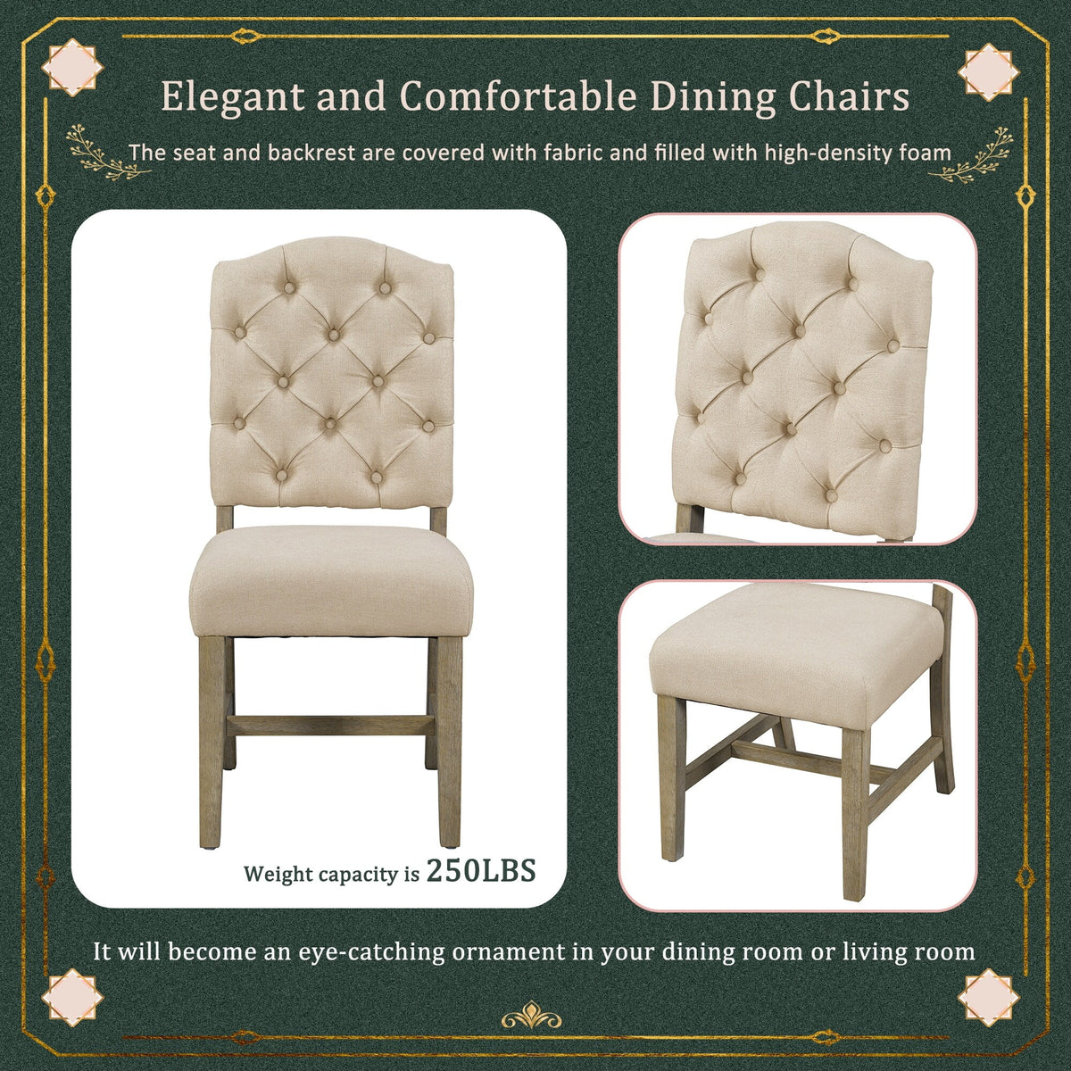 Extendable 5-Piece Dining Table Set with Upholstered Chairs X18508