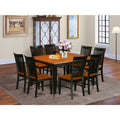 9 Pc Kitchen Table Set with Dining Table and 8 Wood Seat Chairs N6696