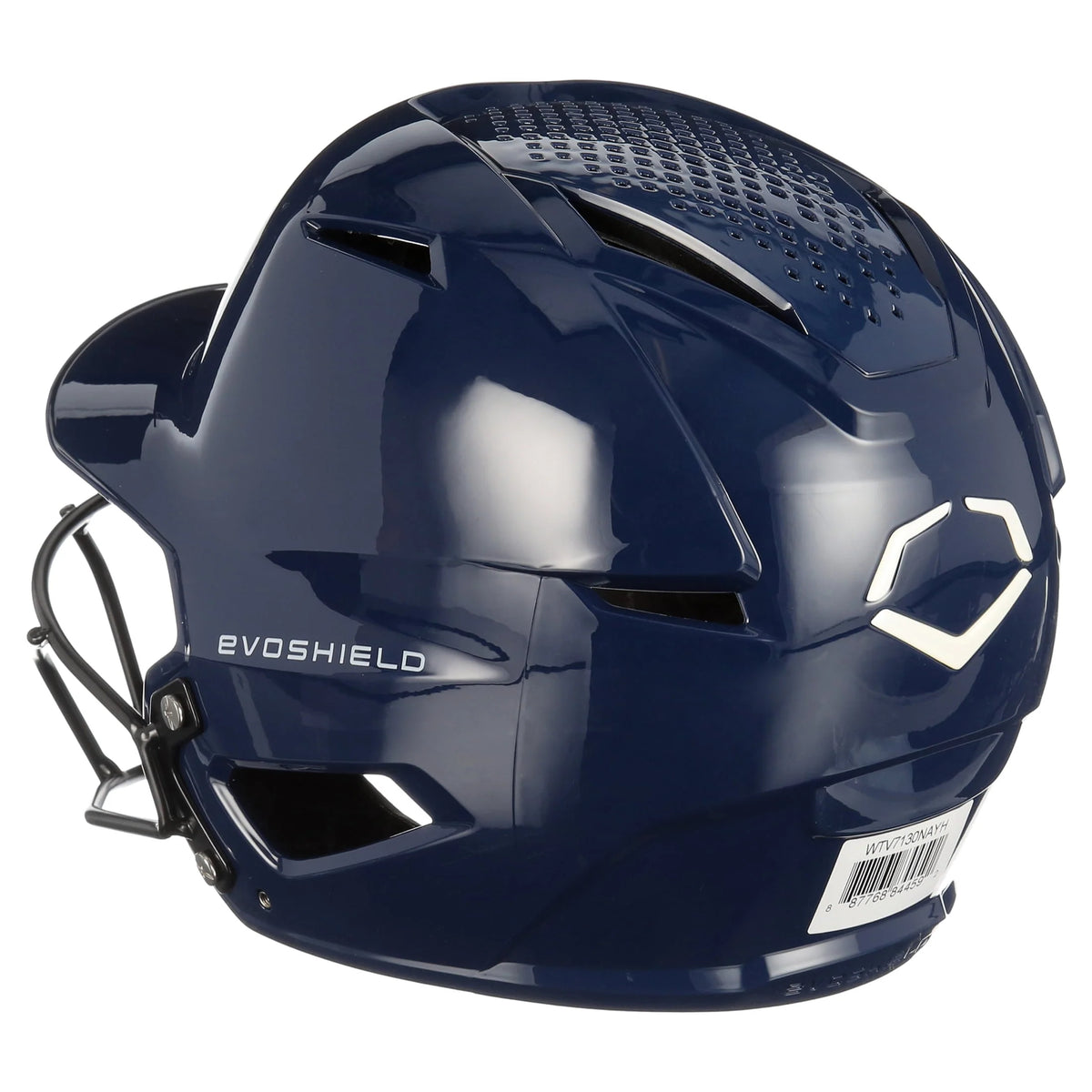 Youth Navy Gloss Finish Batting Helmet with Facemask V3458
