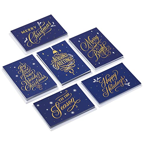 Boxed Christmas Cards Assortment, 6 Designs, 72 Cards with Envelopes Z28825