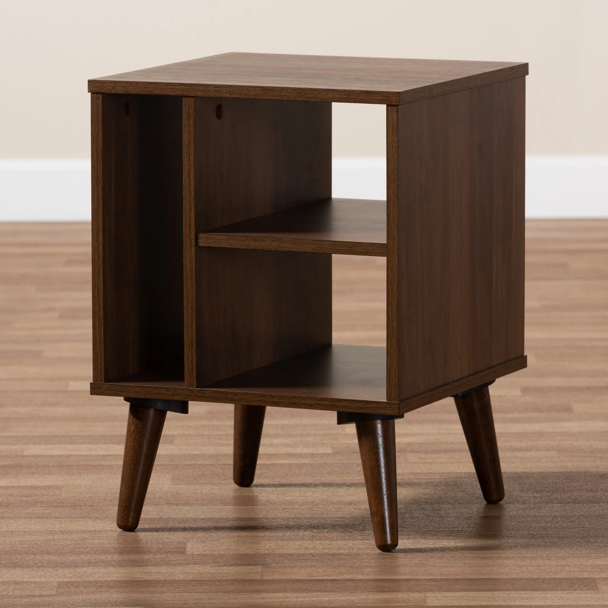 Walnut Finished Wood End Table C1540