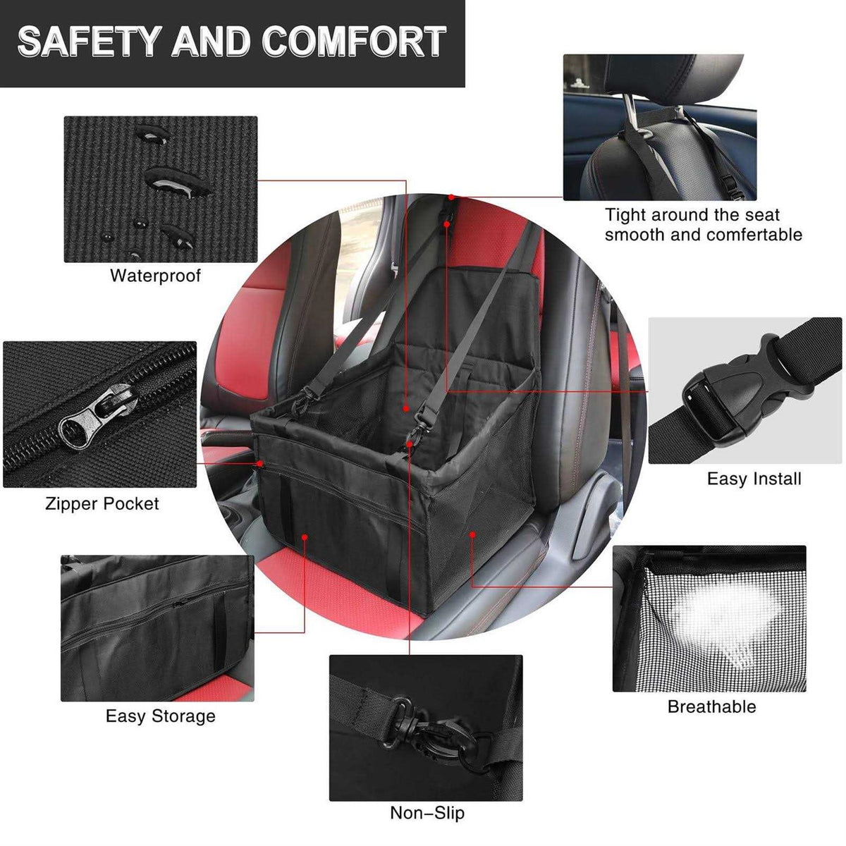 Foldable Pet Dog Car Seat N78127