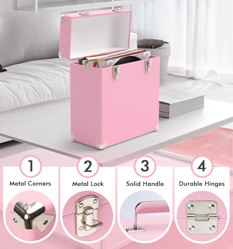 Vinyl Storage and Carrying Case Waterproof Portable Organizer Holds 50 7-12 Inch Records Z976170