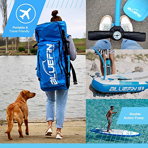 Inflatable Stand Up Paddle Set with Backpack, Paddle, and Pump V9008