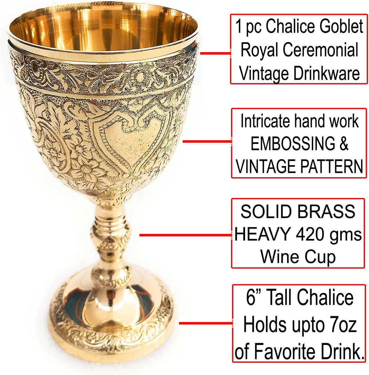 Vintage Chalice Goblet 1pc N689