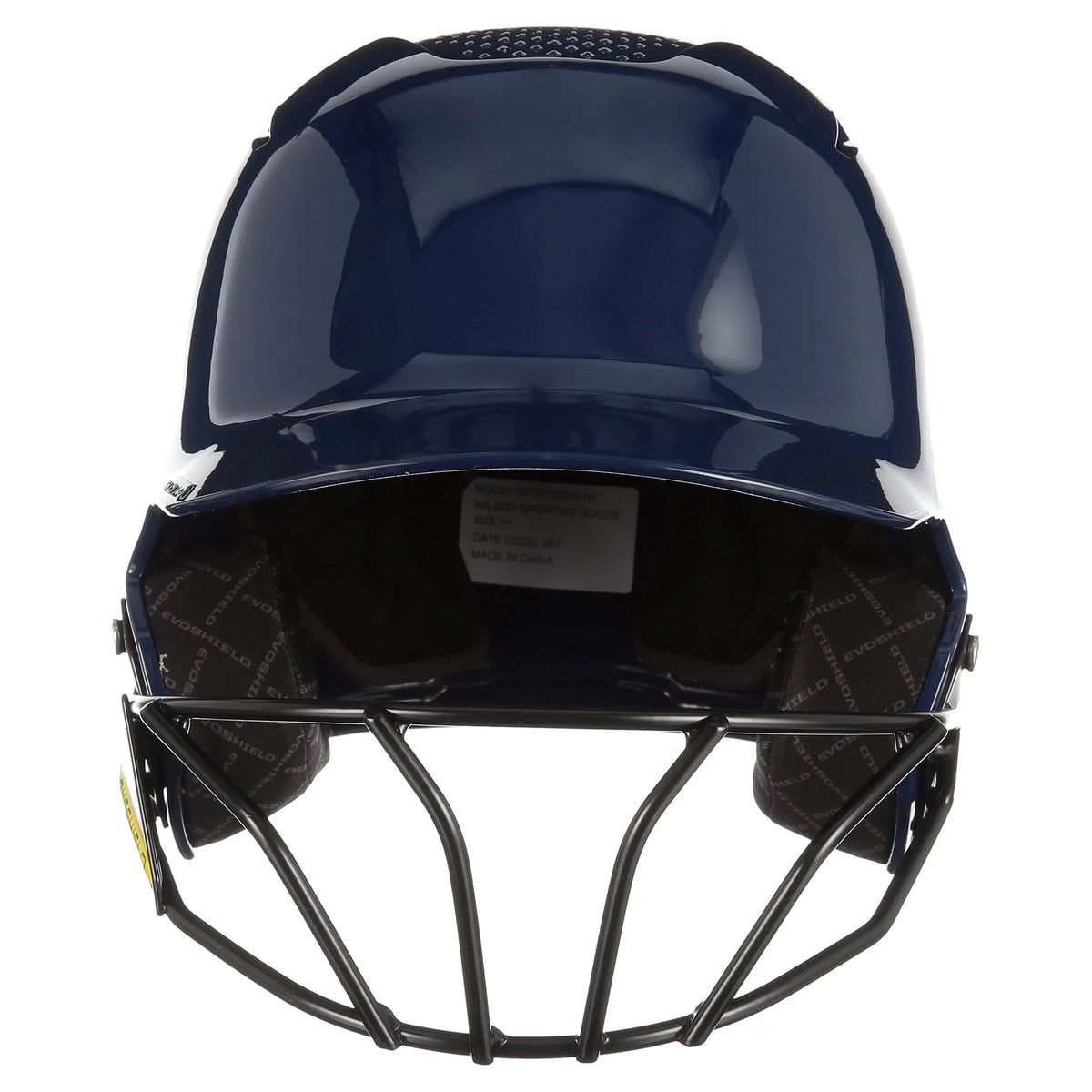Youth Navy Gloss Finish Batting Helmet with Facemask V3458