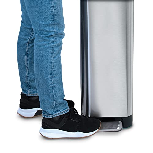 45 Liter Stainless Steel Slim Trash Can with Soft Close Lid R49077