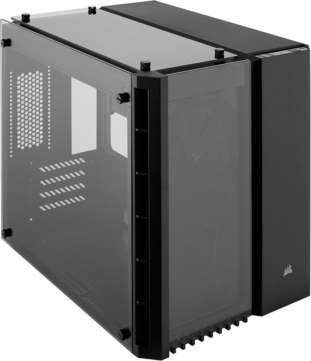 Micro-ATX Case with 2 RGB Fans, Tempered Glass - White X509