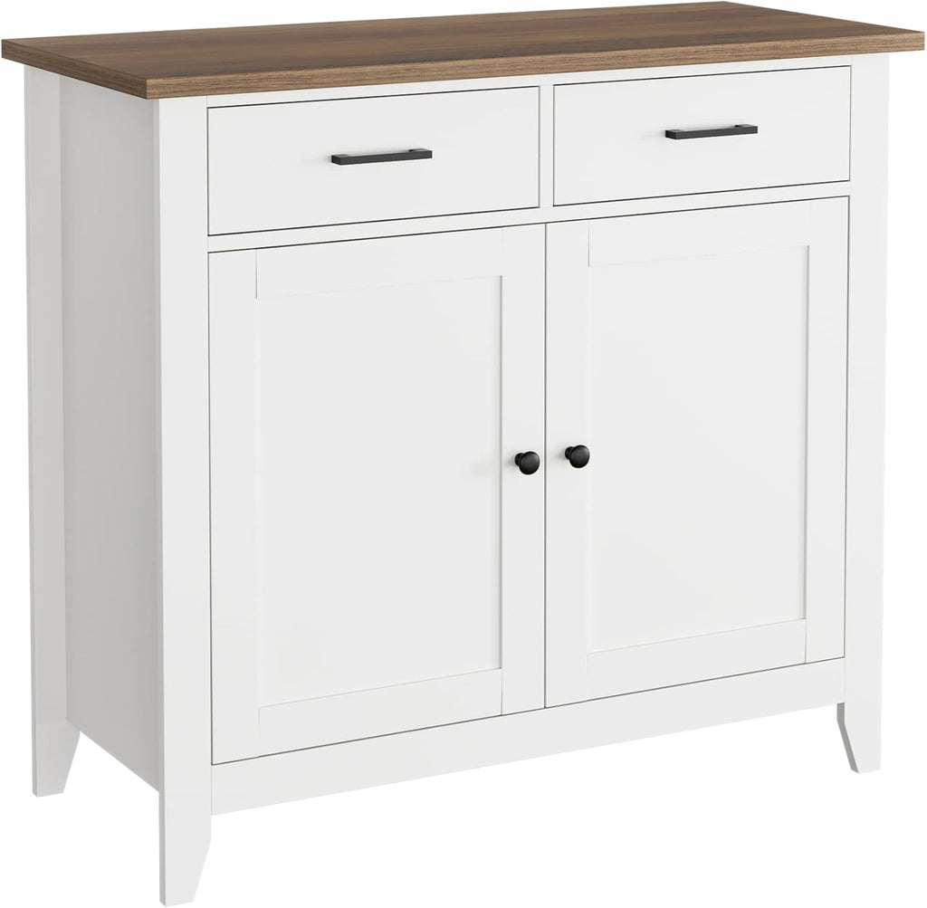 Ivory White Kitchen Storage Cabinet with Drawers and Doors X6916