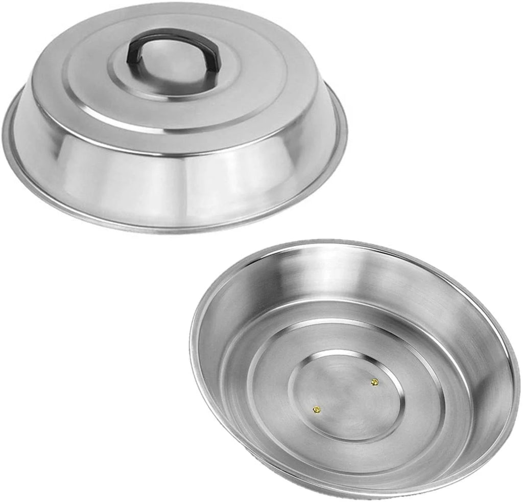 12 Inch Round Stainless Steel Basting Cover Dome and Cooling Wire Racks and BBQ Tong O5715