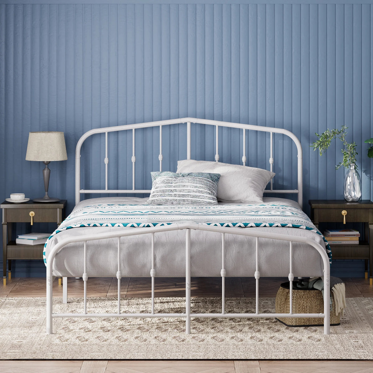 Black Queen Metal Platform Bed Frame W4241