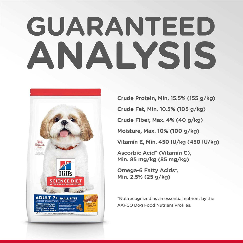 Adult 7+ Small Bites Chicken Meal Dry Dog Food A874