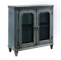 Antique Teal Door Accent Cabinet U6683