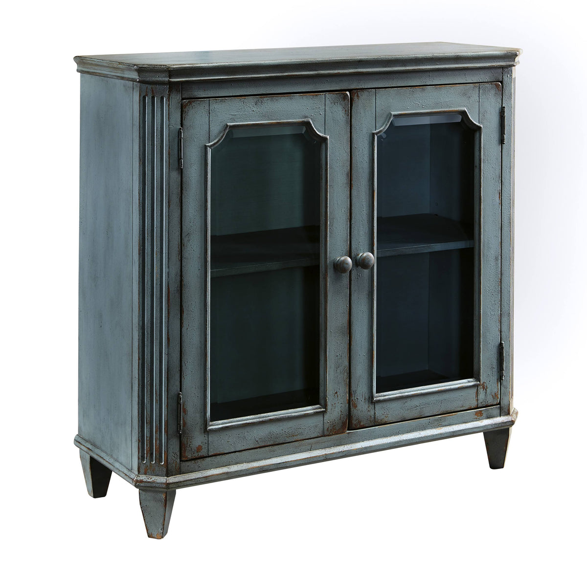 Antique Teal Door Accent Cabinet U6683