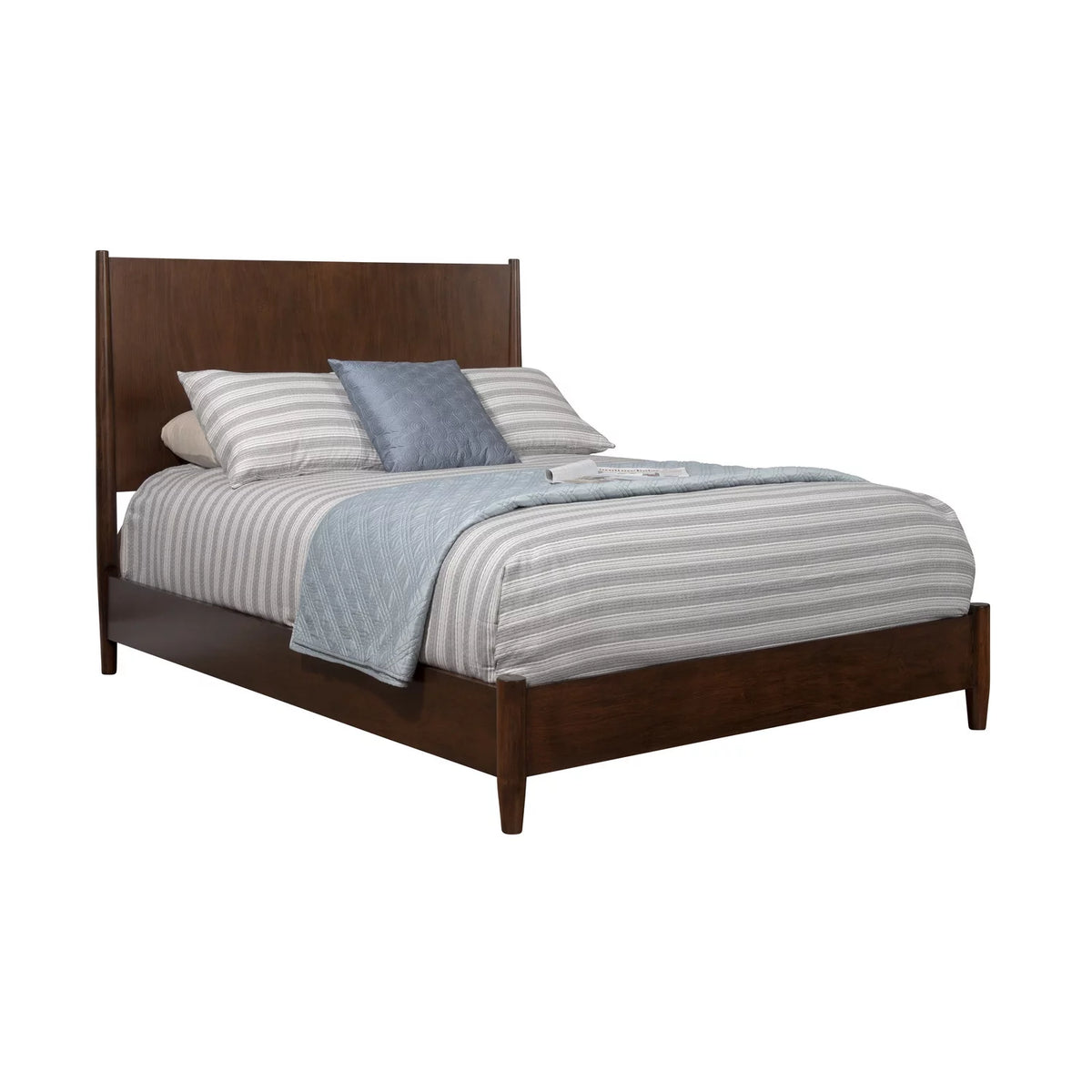 Gray Wood Queen Panel Bed Q7581