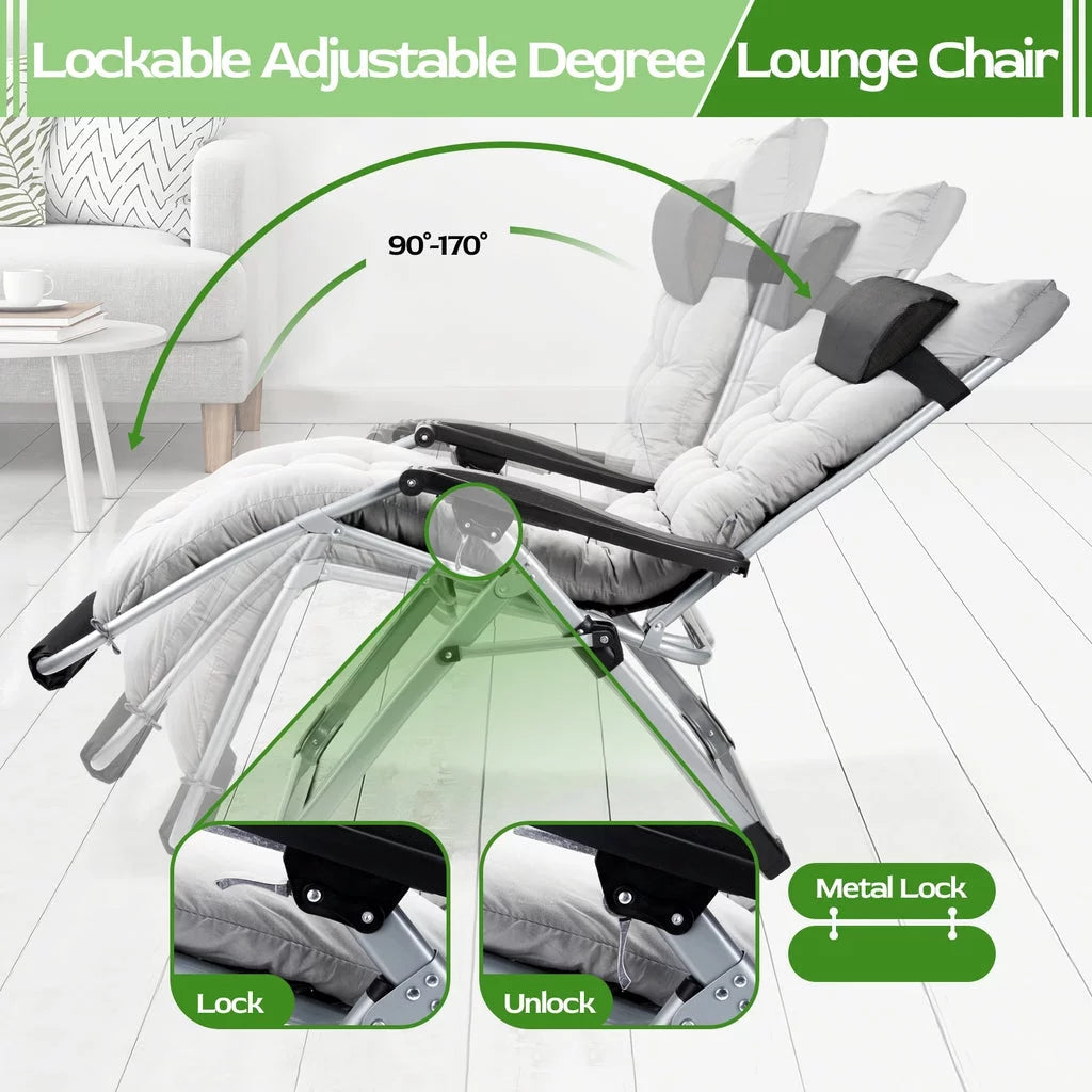 Oversized Zero Gravity Chair Black V754997