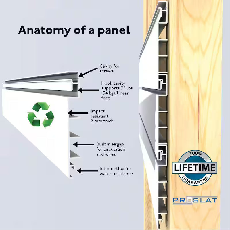 PVC Slatwall 8 ft. x 4 ft. Sandstone F903029