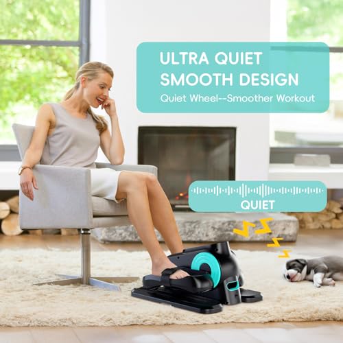Under Desk Elliptical Machine, Quiet Portable Electric Seated Pedal Exerciser with Remote Control & 12 Adjustable Speeds L2871