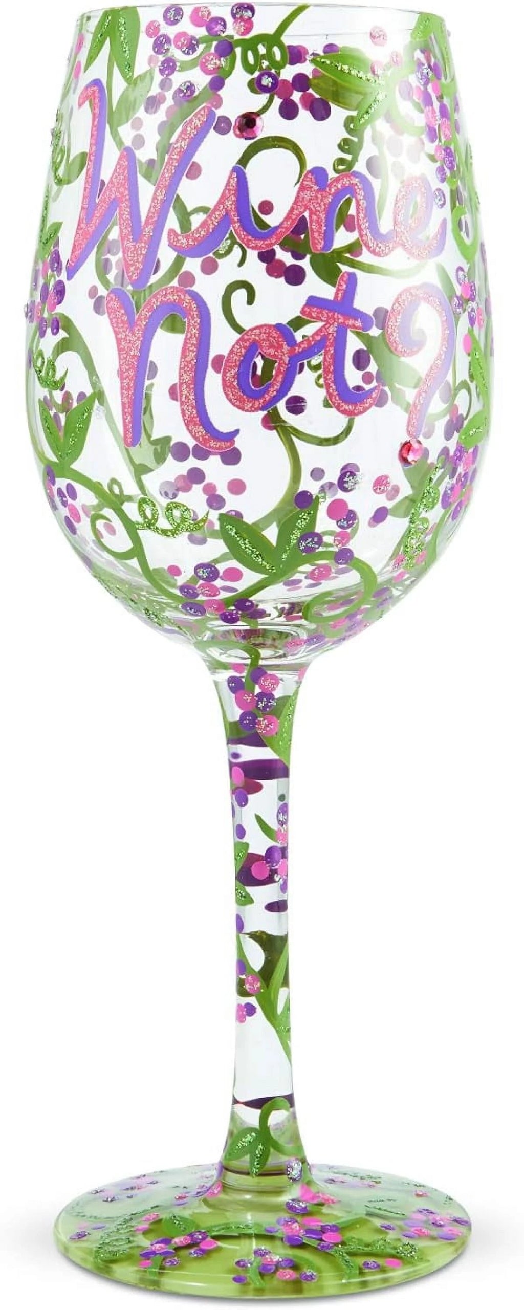 Hand-Painted Artisan Wine Glass, 1 Count, Multicolor P1841
