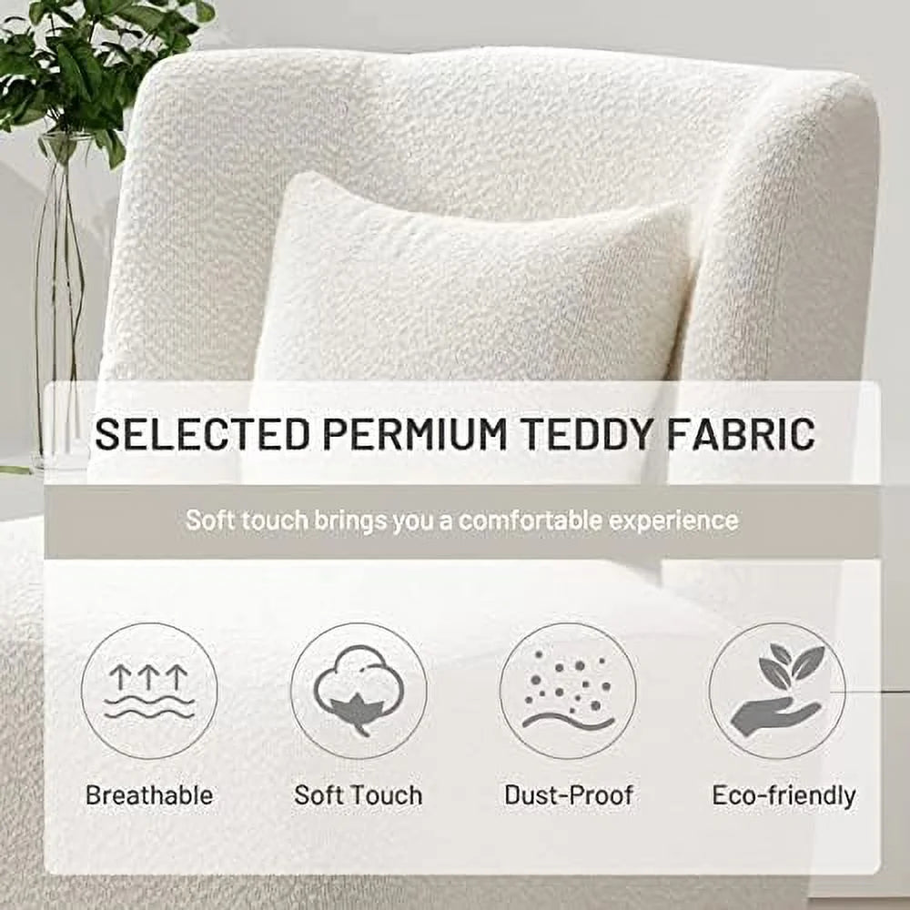 Swivel Barrel Boucle Chair with Pillow O5214