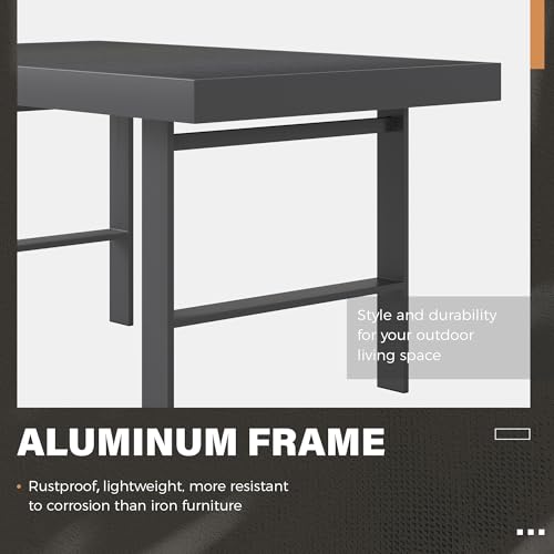 Aluminum Rectangle Metal Outdoor Coffee Table Black F76959