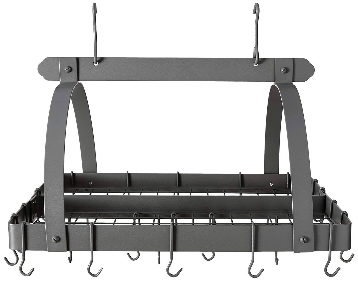 Graphite Pot Rack with Grid and 24 Hooks Y72760