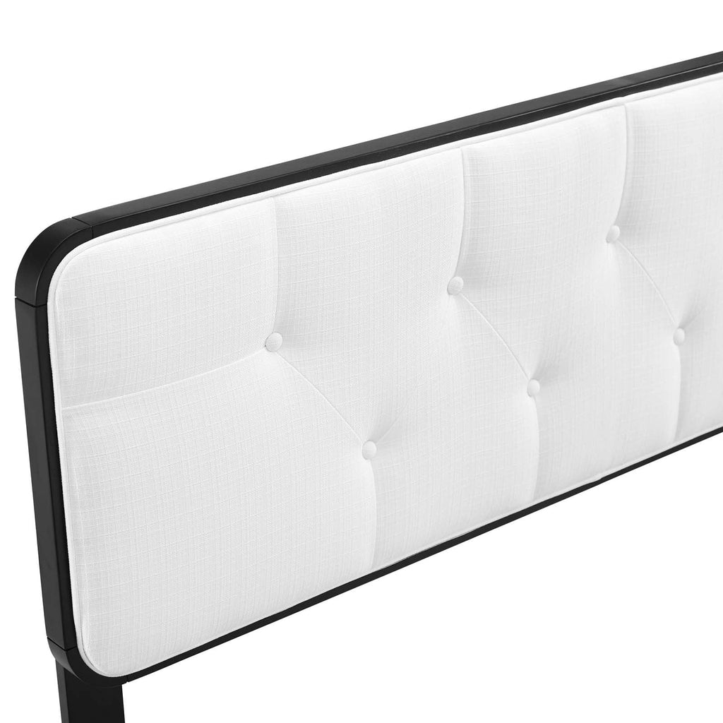 Tufted Twin Fabric and Wood Headboard Y577903