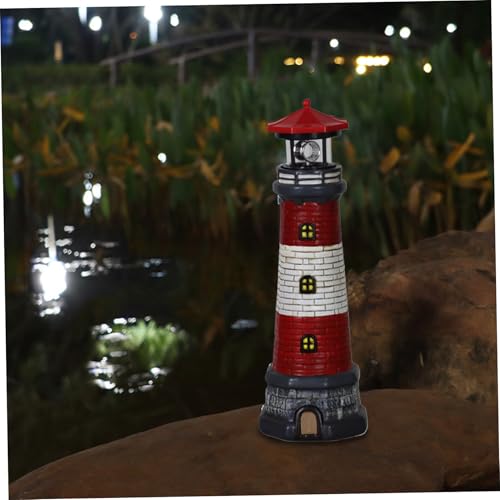 15 inch Waterproof Resin Solar Lighthouse Light J748